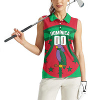 Dominica Basketball Custom Women Sleeveless Polo Shirt Sisserou Parrot Sporty Style