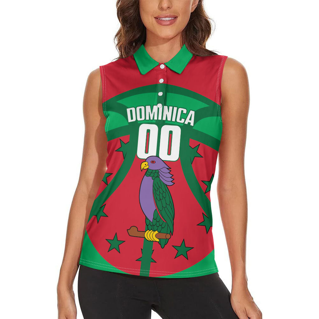 Dominica Basketball Custom Women Sleeveless Polo Shirt Sisserou Parrot Sporty Style