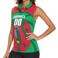 Dominica Basketball Custom Women Sleeveless Polo Shirt Sisserou Parrot Sporty Style
