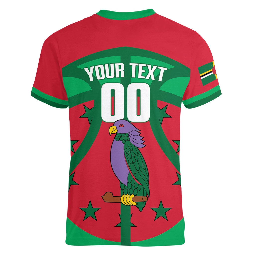 Dominica Basketball Custom Women V-Neck T-Shirt Sisserou Parrot Sporty Style