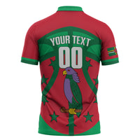 Dominica Basketball Custom Zipper Polo Shirt Sisserou Parrot Sporty Style
