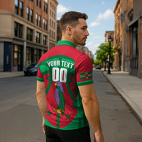Dominica Basketball Custom Zipper Polo Shirt Sisserou Parrot Sporty Style