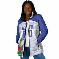 Haiti Basketball Custom Padded Jacket Ayiti Coat Of Arms White Sporty Style