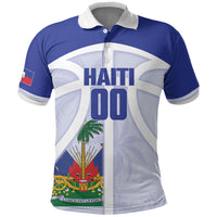 Haiti Basketball Custom Polo Shirt Ayiti Coat Of Arms White Sporty Style