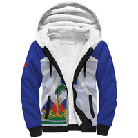 Haiti Basketball Custom Sherpa Hoodie Ayiti Coat Of Arms White Sporty Style