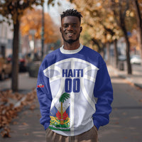 Haiti Basketball Custom Sweatshirt Ayiti Coat Of Arms White Sporty Style