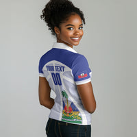 Haiti Basketball Custom Women Polo Shirt Ayiti Coat Of Arms White Sporty Style