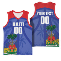 Haiti Basketball Custom Basketball Jersey Ayiti Coat Of Arms Blue Sporty Style
