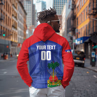 Haiti Basketball Custom Hoodie Ayiti Coat Of Arms Blue Sporty Style