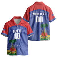 Haiti Basketball Custom Kid Hawaiian Shirt Ayiti Coat Of Arms Blue Sporty Style