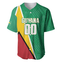 Guyana Basketball Custom Baseball Jersey Tropical Leaves Flag Style