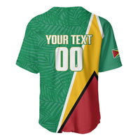 Guyana Basketball Custom Baseball Jersey Tropical Leaves Flag Style