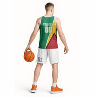 Guyana Basketball Custom Basketball Jersey Tropical Leaves Flag Style