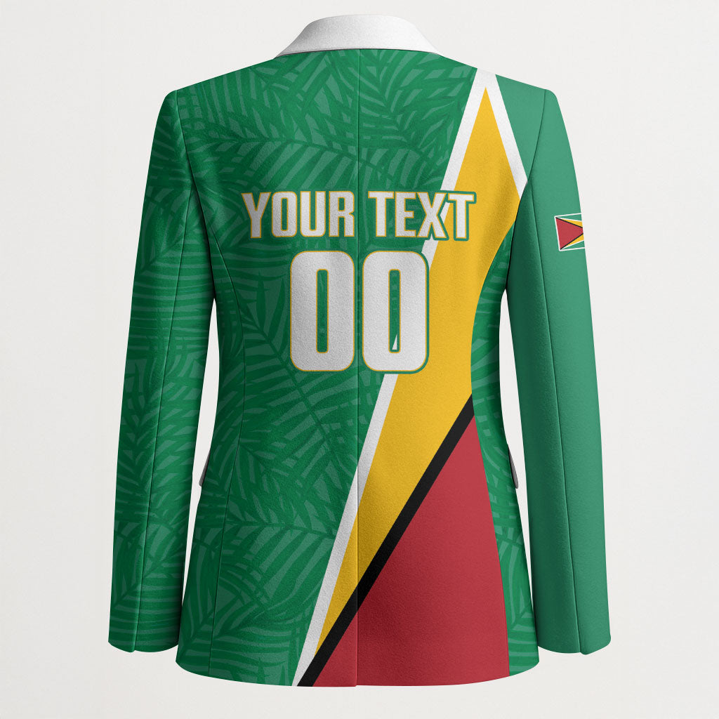 Guyana Basketball Custom Blazer Tropical Leaves Flag Style