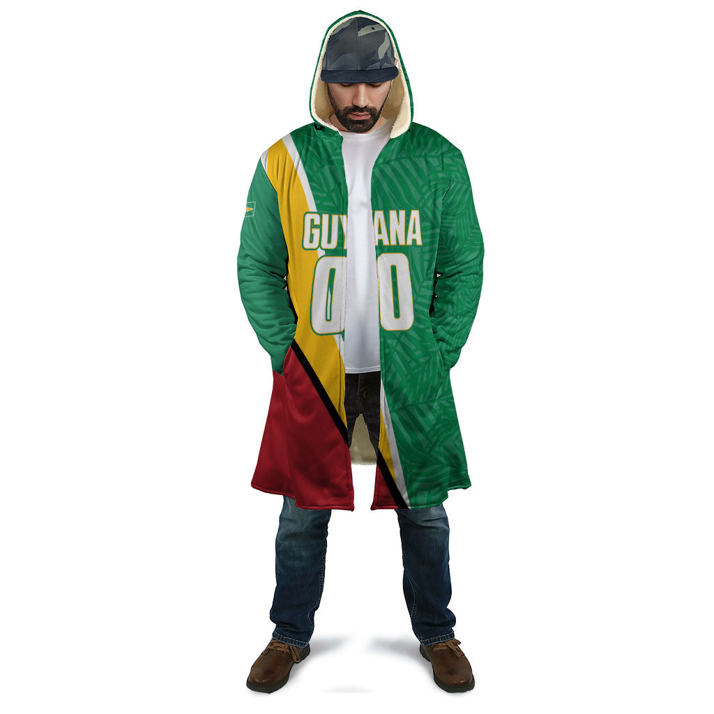 Guyana Basketball Custom Cloak Tropical Leaves Flag Style