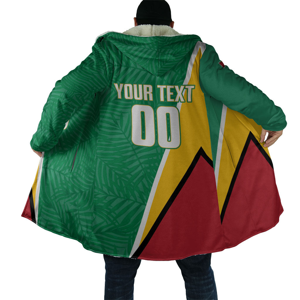 Guyana Basketball Custom Cloak Tropical Leaves Flag Style