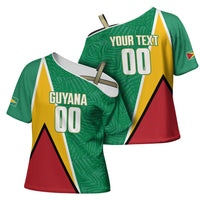 Guyana Basketball Custom Cross Shoulder Shirt Tropical Leaves Flag Style
