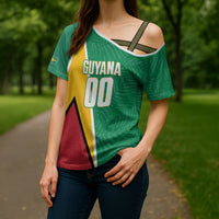 Guyana Basketball Custom Cross Shoulder Shirt Tropical Leaves Flag Style