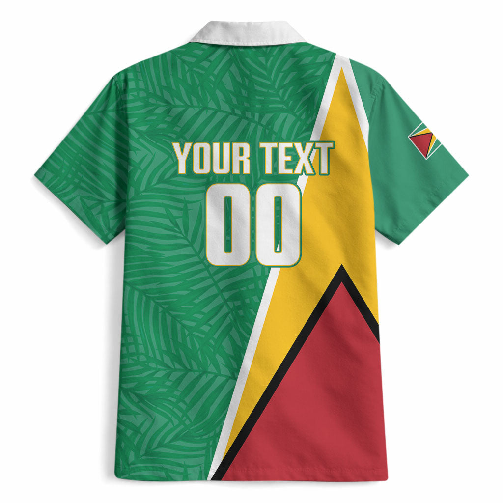 Guyana Basketball Custom Hawaiian Shirt Tropical Leaves Flag Style