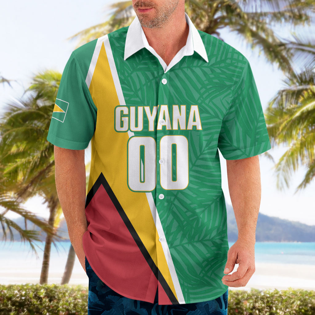 Guyana Basketball Custom Hawaiian Shirt Tropical Leaves Flag Style