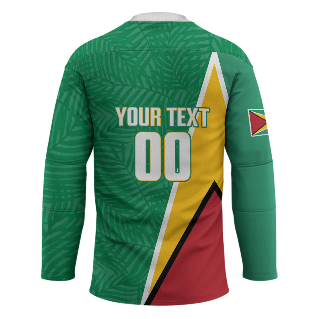 Guyana Basketball Custom Hockey Jersey Tropical Leaves Flag Style