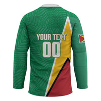 Guyana Basketball Custom Hockey Jersey Tropical Leaves Flag Style