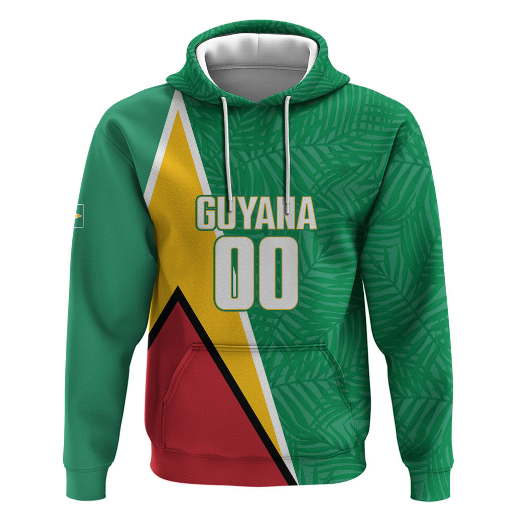 Guyana Basketball Custom Hoodie Tropical Leaves Flag Style