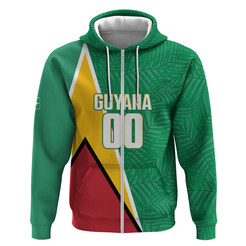 Guyana Basketball Custom Hoodie Tropical Leaves Flag Style