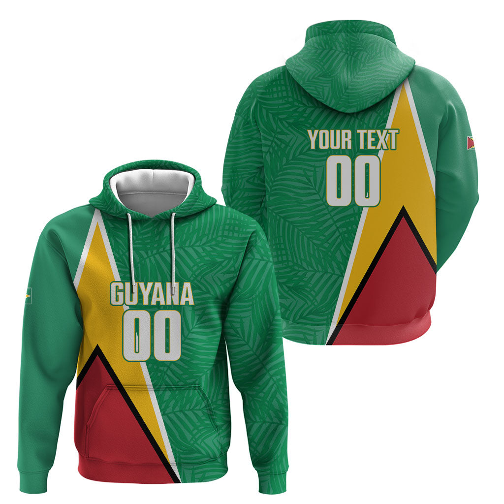 Guyana Basketball Custom Hoodie Tropical Leaves Flag Style