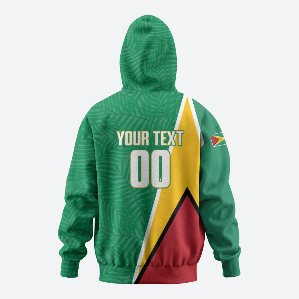 Guyana Basketball Custom Hoodie Tropical Leaves Flag Style