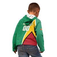 Guyana Basketball Custom Kid Hoodie Tropical Leaves Flag Style