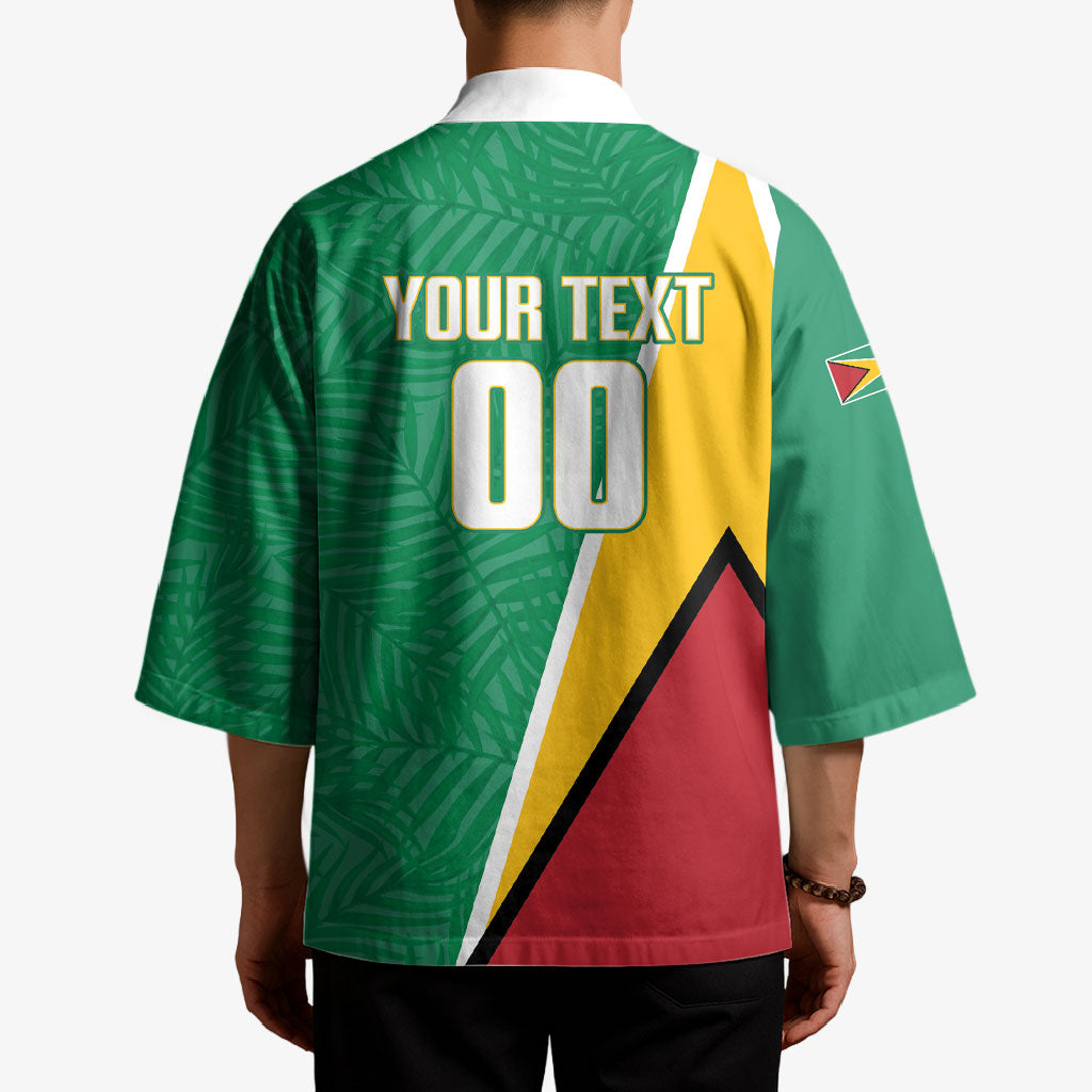 Guyana Basketball Custom Kimono Tropical Leaves Flag Style