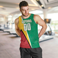 Guyana Basketball Custom Men Tank Top Tropical Leaves Flag Style