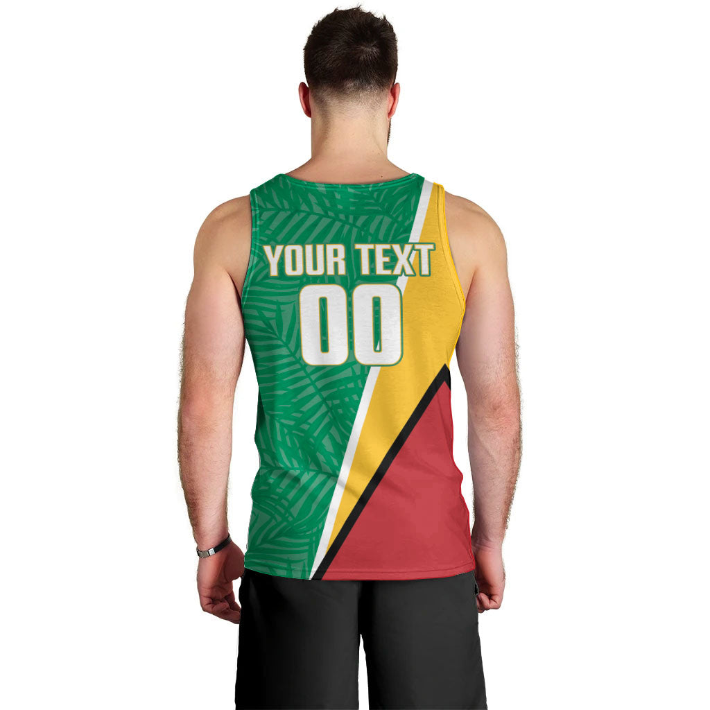 Guyana Basketball Custom Men Tank Top Tropical Leaves Flag Style