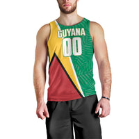 Guyana Basketball Custom Men Tank Top Tropical Leaves Flag Style