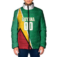 Guyana Basketball Custom Padded Jacket Tropical Leaves Flag Style