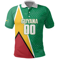 Guyana Basketball Custom Polo Shirt Tropical Leaves Flag Style