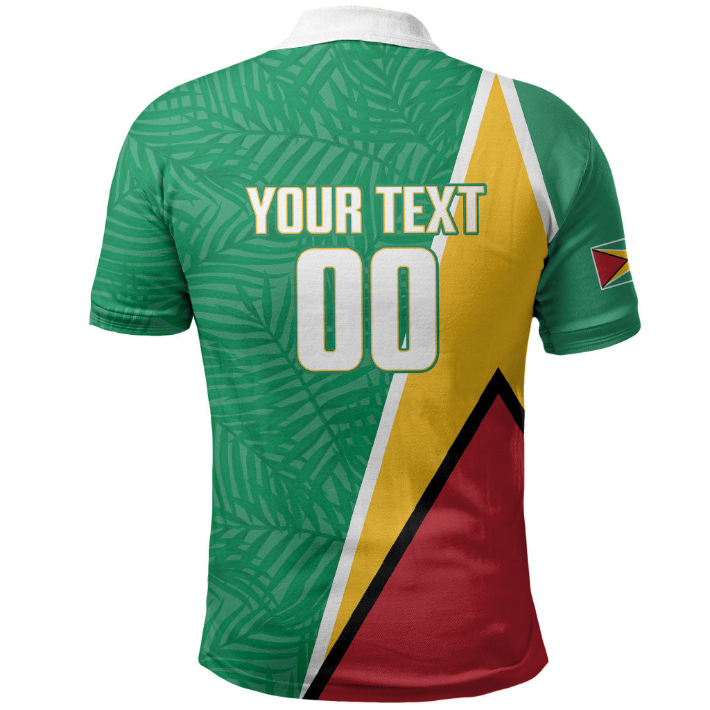 Guyana Basketball Custom Polo Shirt Tropical Leaves Flag Style