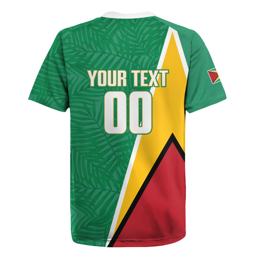 Guyana Basketball Custom Rugby Jersey Tropical Leaves Flag Style