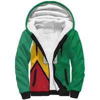 Guyana Basketball Custom Sherpa Hoodie Tropical Leaves Flag Style
