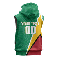 Guyana Basketball Custom Sleeveless Hoodie Tropical Leaves Flag Style