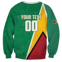 Guyana Basketball Custom Sweatshirt Tropical Leaves Flag Style