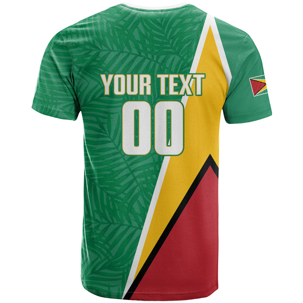 Guyana Basketball Custom T Shirt Tropical Leaves Flag Style