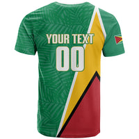 Guyana Basketball Custom T Shirt Tropical Leaves Flag Style