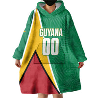 Guyana Basketball Custom Wearable Blanket Hoodie Tropical Leaves Flag Style