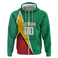 Guyana Basketball Custom Zip Hoodie Tropical Leaves Flag Style