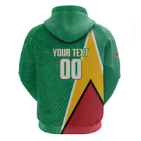 Guyana Basketball Custom Zip Hoodie Tropical Leaves Flag Style