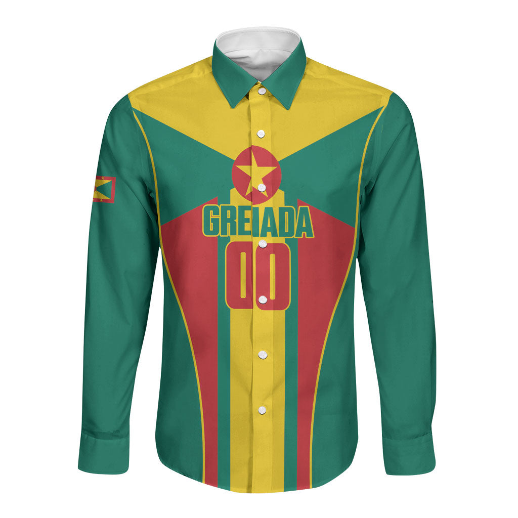 Grenada Basketball Custom Long Sleeve Button Shirt Go Island of Spice