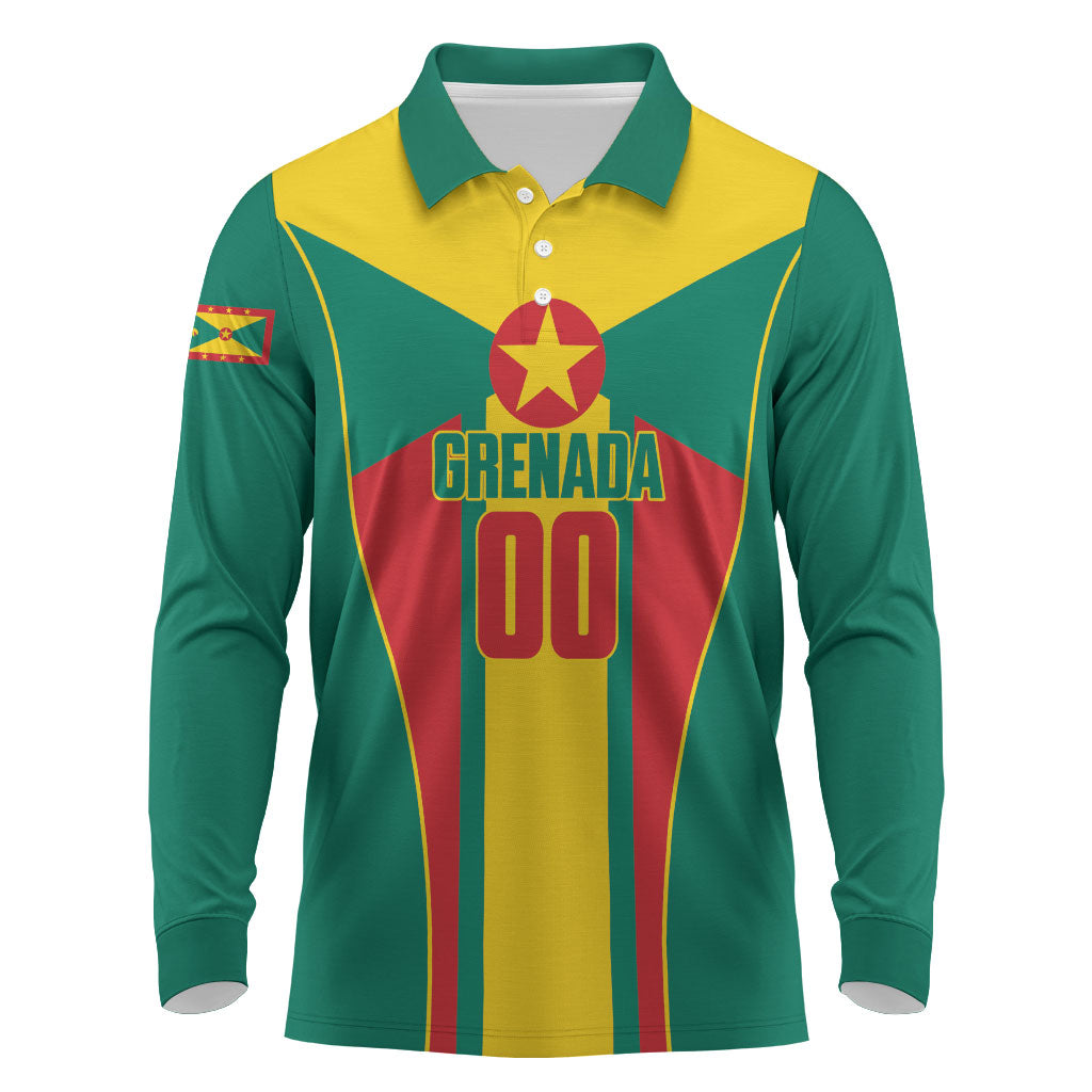 Grenada Basketball Custom Long Sleeve Polo Shirt Go Island of Spice
