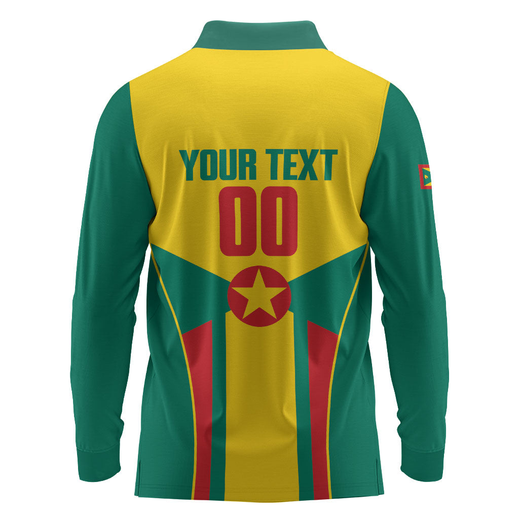 Grenada Basketball Custom Long Sleeve Polo Shirt Go Island of Spice
